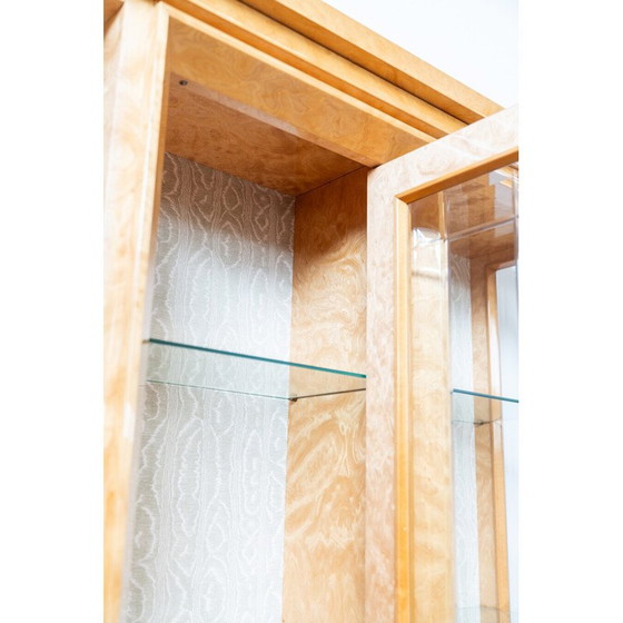 Image 1 of Vintage birch root sideboard with display cabinet, Italy 1990