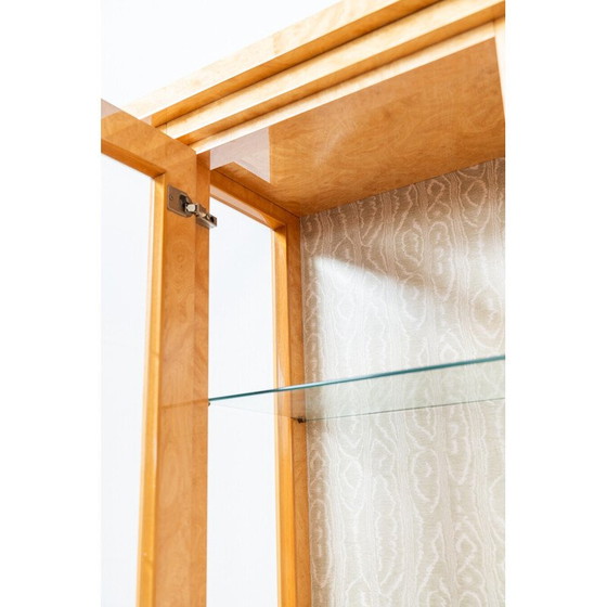 Image 1 of Vintage birch root sideboard with display cabinet, Italy 1990