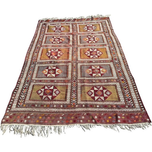 Alfombra Kilim vintage de lana anudada a mano, 1970