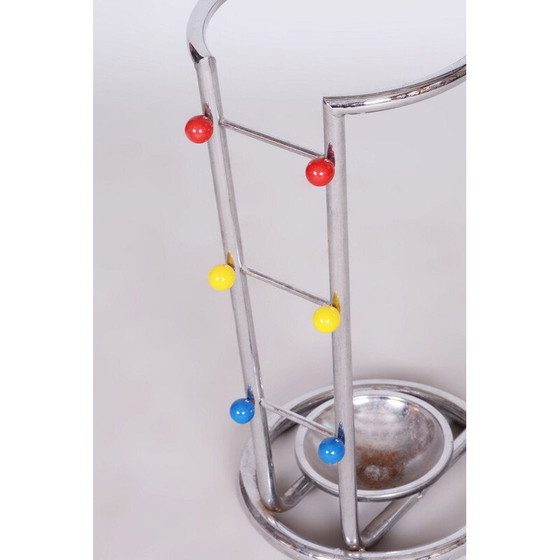 Image 1 of Vintage Bauhaus chrome steel umbrella stand, Germany 1950