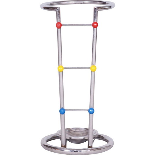 Vintage Bauhaus chrome steel umbrella stand, Germany 1950