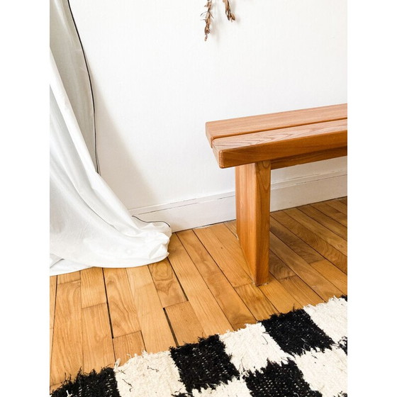 Image 1 of Vintage elm bench by Charlotte Perriand