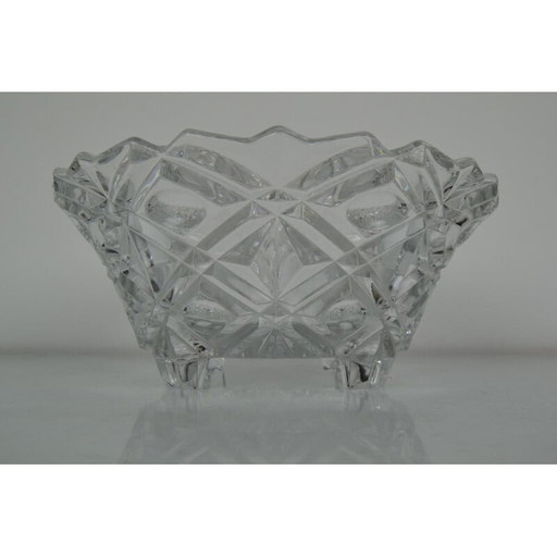 Cuenco de cristal vintage, Checoslovaquia, 1960