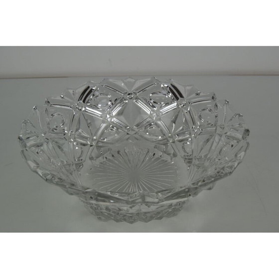 Image 1 of Vintage crystal glass bowl, Czechoslovakia 1960