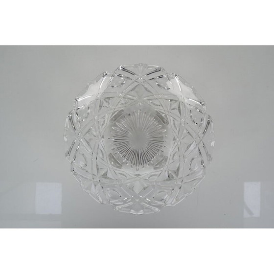 Image 1 of Vintage crystal glass bowl, Czechoslovakia 1960