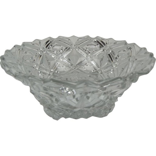 Cuenco de cristal vintage, Checoslovaquia, 1960