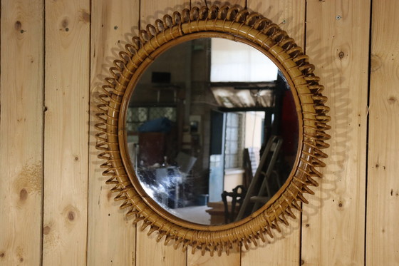 Image 1 of Large Rattan Mirror By Franco Albini, Italy, 1960S