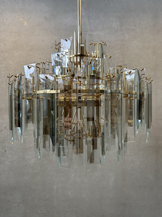 Image 1 of Hollywood Regency chandelier - mirror glass