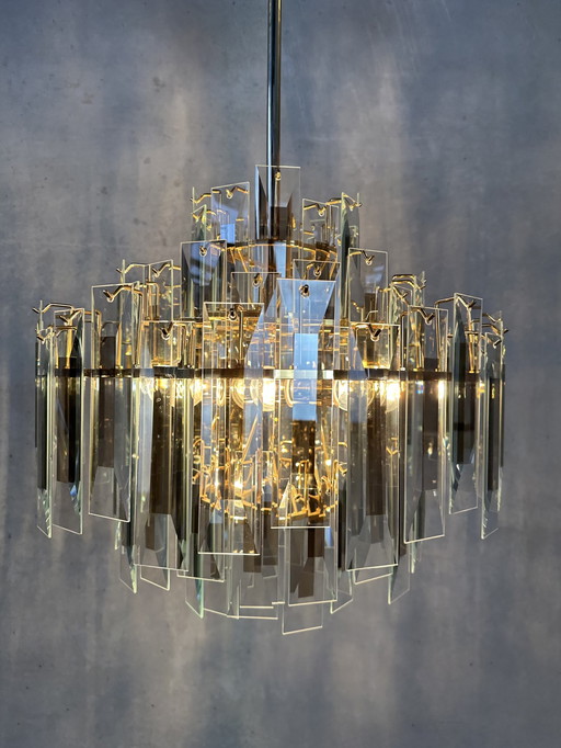 Hollywood Regency chandelier - mirror glass