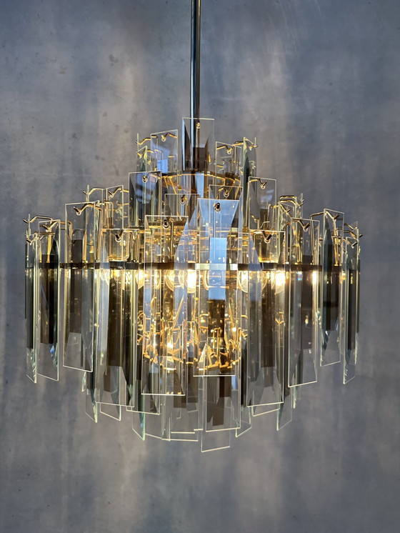 Image 1 of Hollywood Regency chandelier - mirror glass