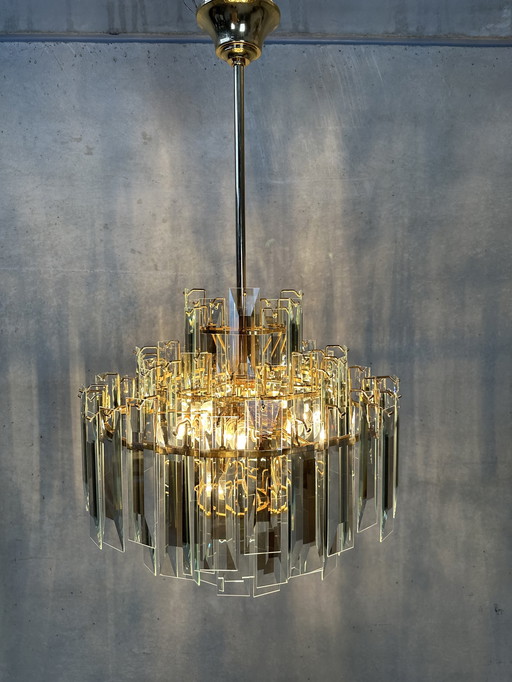 Hollywood Regency chandelier - mirror glass