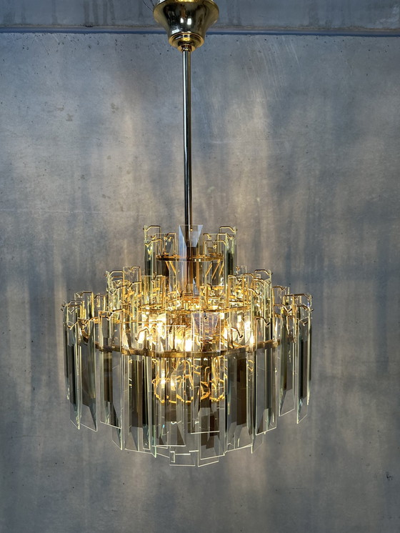 Image 1 of Hollywood Regency chandelier - mirror glass