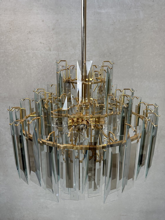 Image 1 of Hollywood Regency chandelier - mirror glass