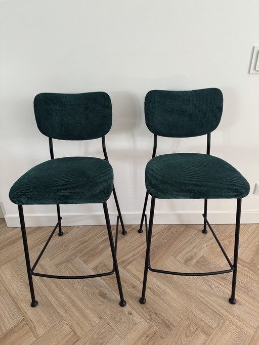 2x Zuiver Benson Barstool Green