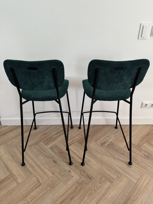 2x Zuiver Benson Barstool Green