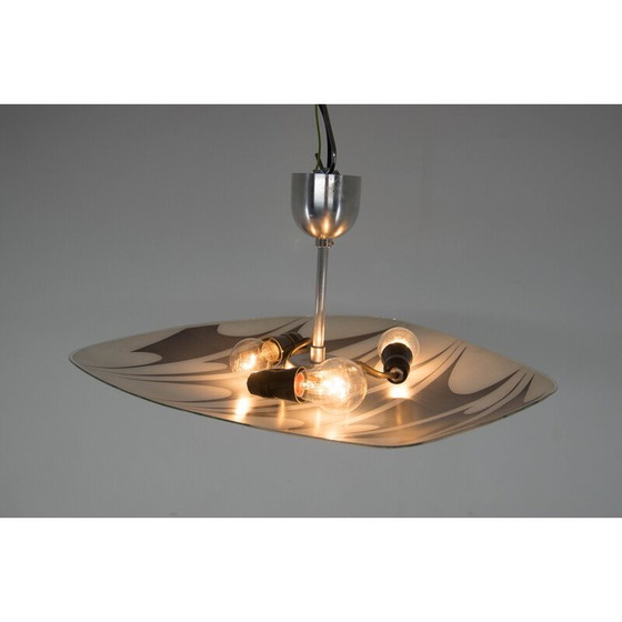 Image 1 of Lampadario in vetro vintage, Cecoslovacchia, anni '50