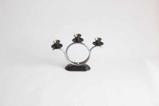 Image 1 of Art deco tubular candelabra, the Netherlands 1930s