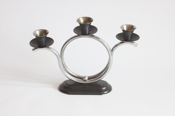 Image 1 of Art deco tubular candelabra, the Netherlands 1930s