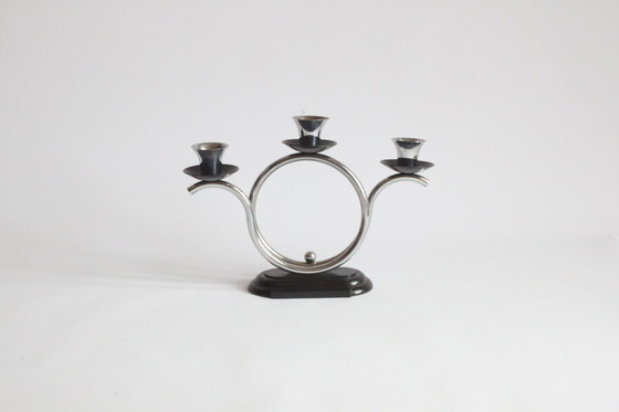 Image 1 of Art deco tubular candelabra, the Netherlands 1930s