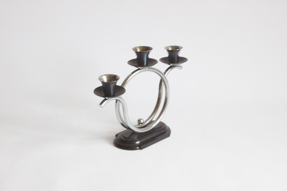 Image 1 of Art deco tubular candelabra, the Netherlands 1930s