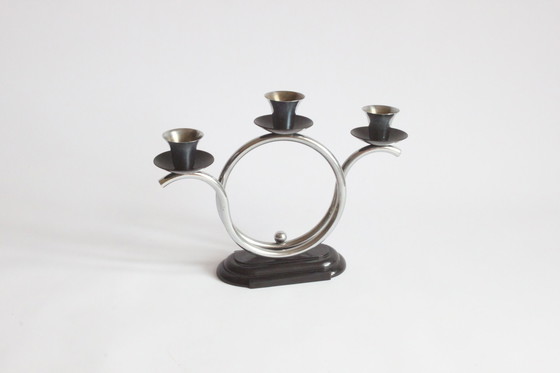 Image 1 of Art deco tubular candelabra, the Netherlands 1930s