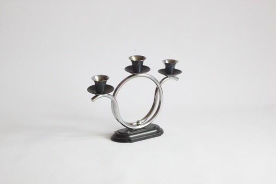 Image 1 of Art deco tubular candelabra, the Netherlands 1930s