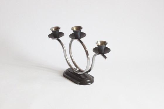 Image 1 of Art deco tubular candelabra, the Netherlands 1930s