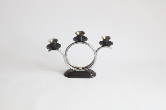 Image 1 of Art deco tubular candelabra, the Netherlands 1930s