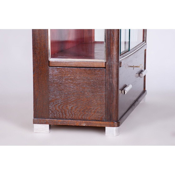 Image 1 of Vintage Art Deco oak display cabinet by Jindrich Halabala for Up Zavody, Czechoslovakia 1930