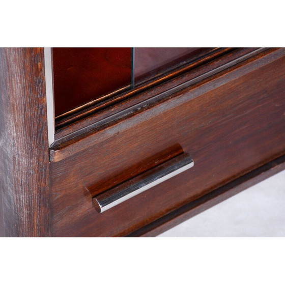 Image 1 of Vintage Art Deco oak display cabinet by Jindrich Halabala for Up Zavody, Czechoslovakia 1930