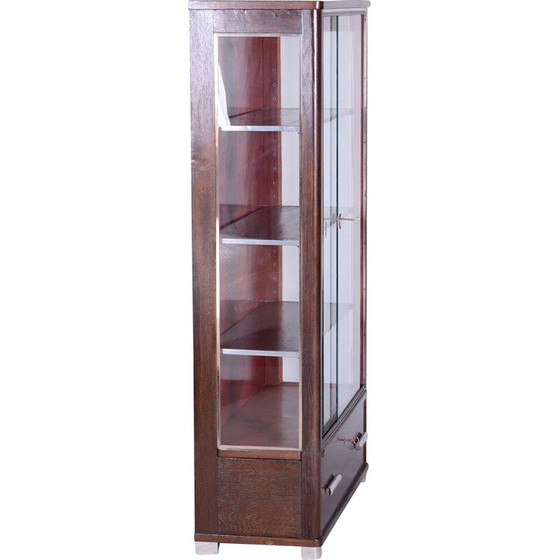 Image 1 of Vintage Art Deco oak display cabinet by Jindrich Halabala for Up Zavody, Czechoslovakia 1930