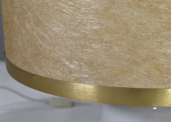 Image 1 of Large Italian Table Lamp In Opaline Glass And Brass – 1970’S