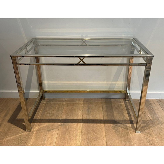 Image 1 of Vintage desk in chrome and brass, 1970