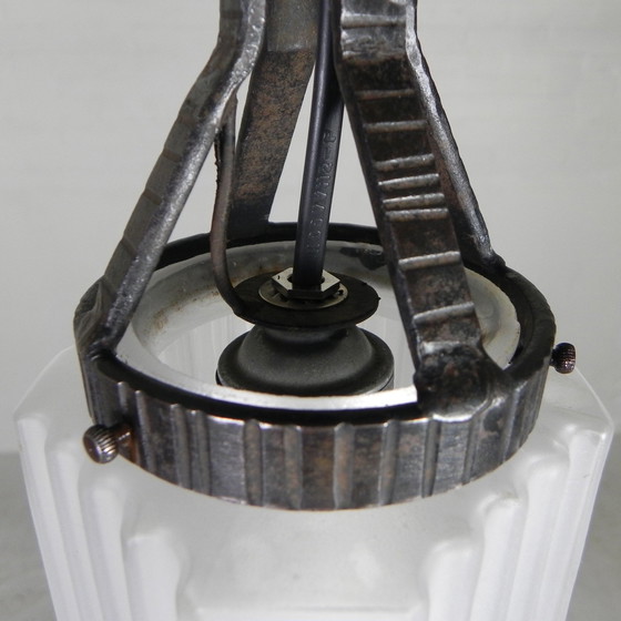 Image 1 of Art Deco Pendant Lamp With Stepped Glass Shade, 1930s