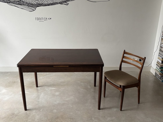 Image 1 of 1970 Topform Dining Chairs And Table Rosewood