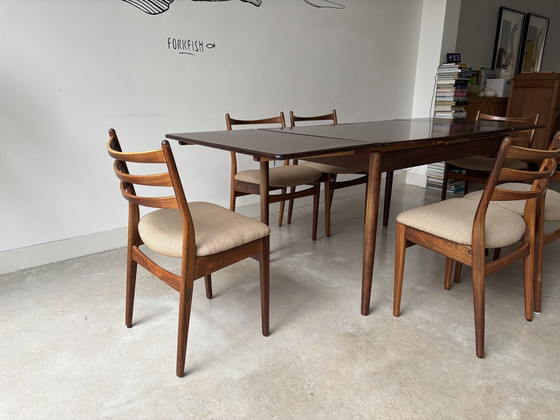 Image 1 of 1970 Topform Dining Chairs And Table Rosewood