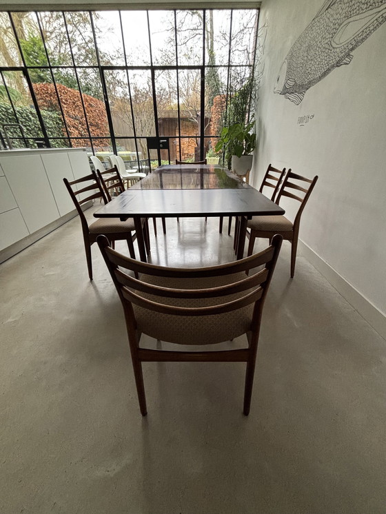 Image 1 of 1970 Topform Dining Chairs And Table Rosewood