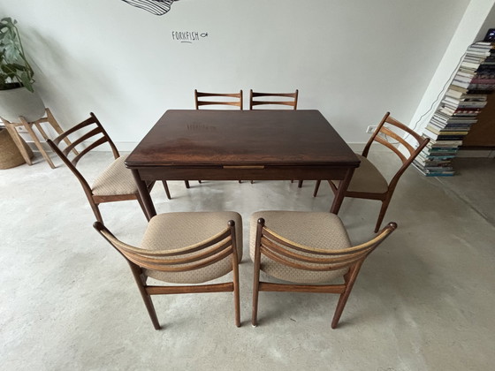 Image 1 of 1970 Topform Dining Chairs And Table Rosewood