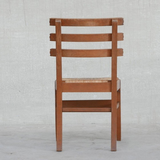 Image 1 of Set of 6 mid-century French oakwood dining chairs, 1950s