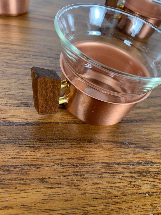Image 1 of Juego de 6 tazas de café color cobre de Schott &amp; Gen Mains, 1970
