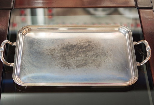 Elegant 1970S Silver Plated Tray With Handles – 50 Cm X 28 Cm