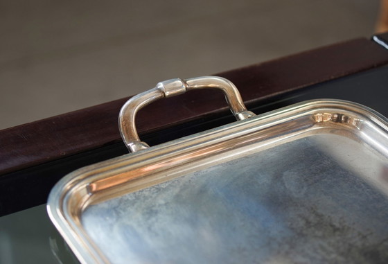 Image 1 of Elegant 1970S Silver Plated Tray With Handles – 50 Cm X 28 Cm