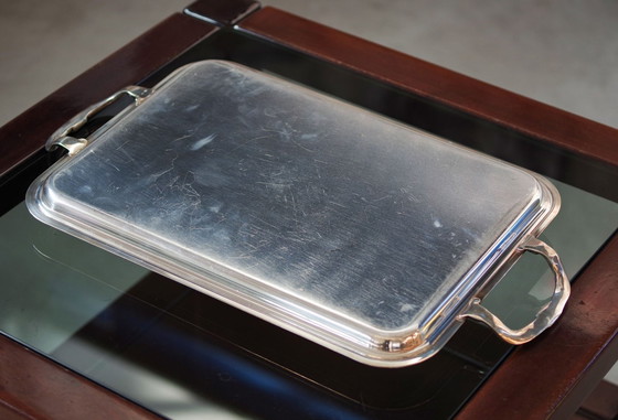 Image 1 of Elegant 1970S Silver Plated Tray With Handles – 50 Cm X 28 Cm