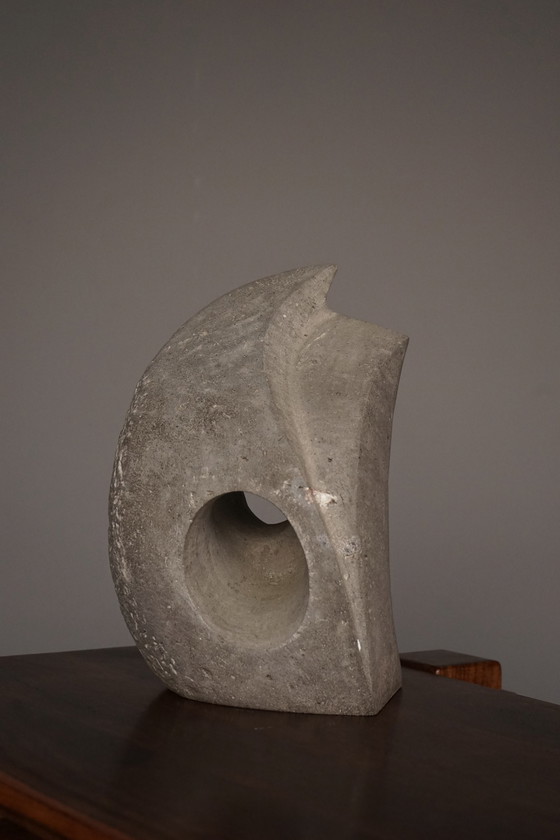 Image 1 of Carved Stone Abstract Sculpture. 1980s