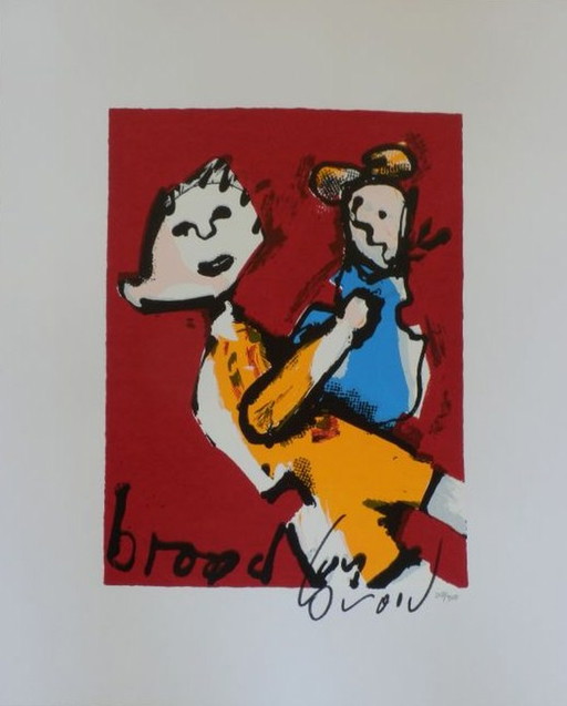 Herman Brood MOTHER and CHILD Hand-signed--With CERTIFICATE !!!