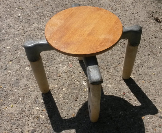 Image 1 of Side table with base of antique washing machine 30 cm high