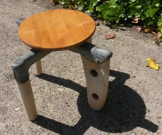 Image 1 of Side table with base of antique washing machine 30 cm high