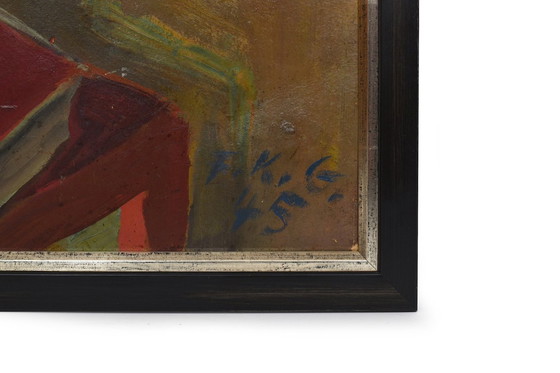 Image 1 of Friedrich Karl Gotsch, Still Life, 1945, Gouache & Oil, Framed