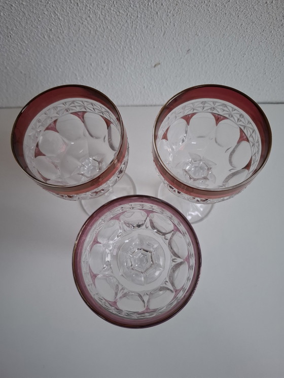 Image 1 of 3 bicchieri da vino in cristallo vintage colorati