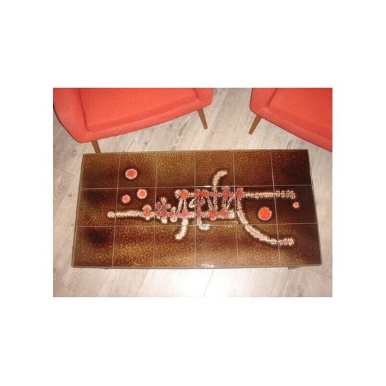 Image 1 of Rectangular vintage coffee table in tiles, 1960-1970